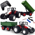 Traktor Czerwony R/C Z Zieloną Naczepą 6645B